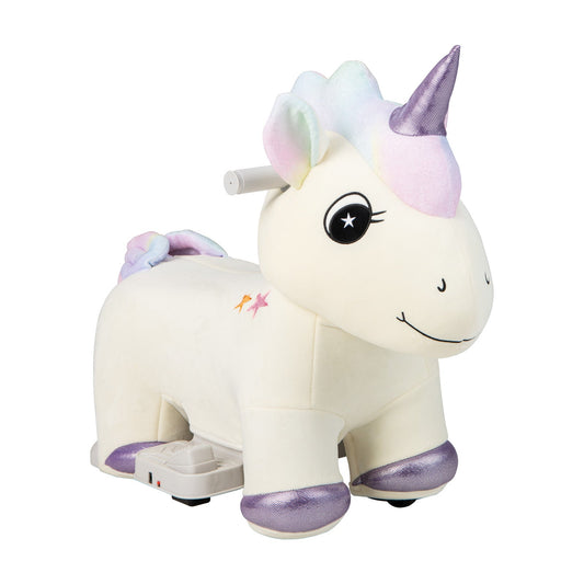 6V Electric Animal Ride On Toy with Music Function-Beige
