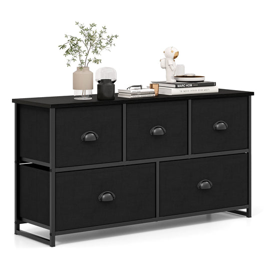 Fabric Drawer Cabinet for Wardrobe, Bedroom, Living Room-Black