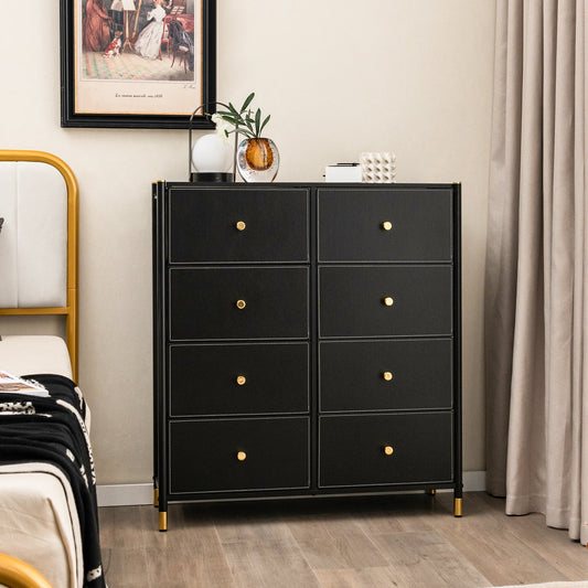 Fabric Dresser Tower for Bedroom with Drawers and Metal Frame-4-Tier