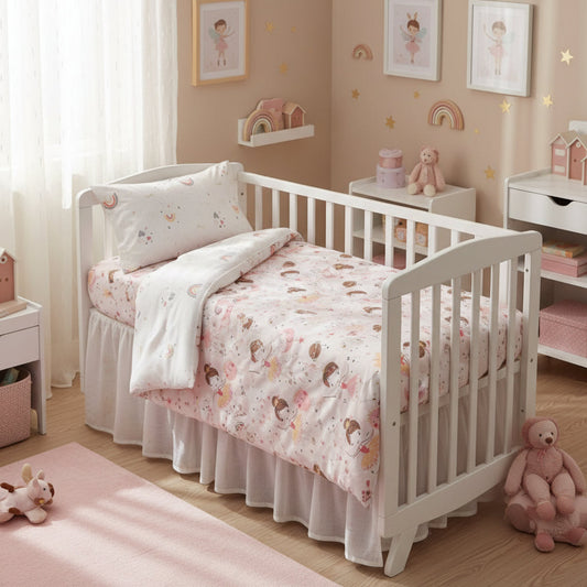 Fairy Organic Cotton Toddler 3 Piece All-in-One 4.0 Tog Quilt Bedding Set with Bumper