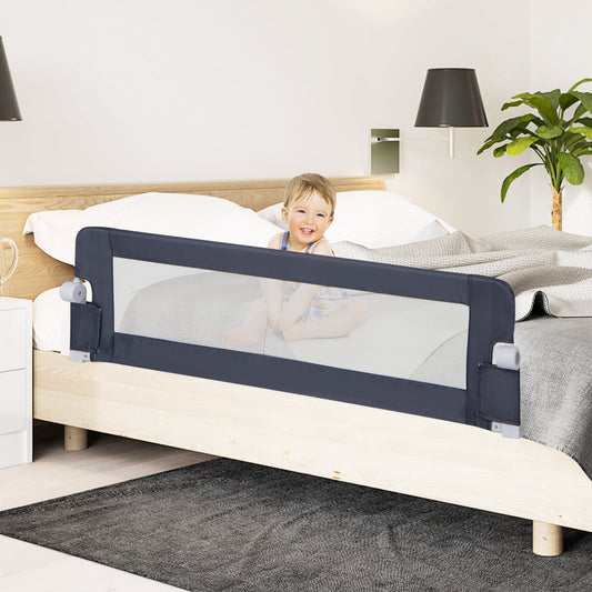 Foldable Bed Rail for Toddlers with Adjustable Safety Strap-Grey