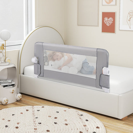Foldable Toddler Bed Rail with Removable Oxford Cover-Grey