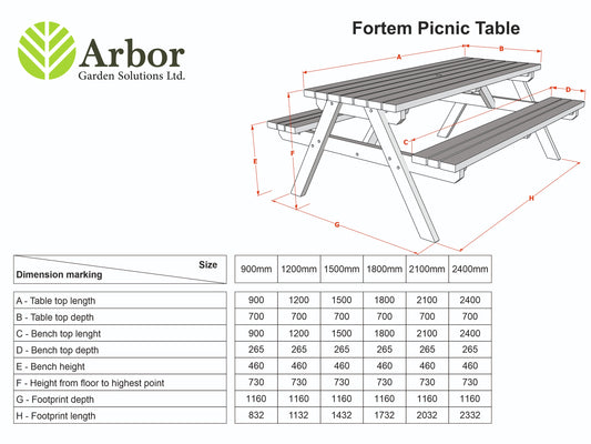 Fortem Pub Style Picnic Table Benches Set