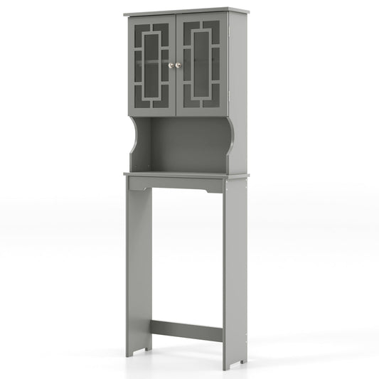 Over-the-Toilet Storage Cabinet with Inner Adjustable Shelf-Grey
