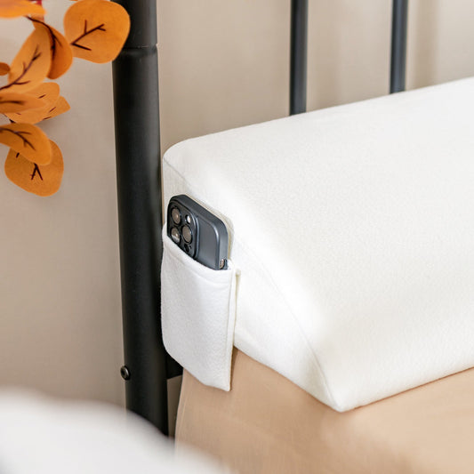 Full/Queen Size Bed Wedge Pillow with Side Pocket-Full size