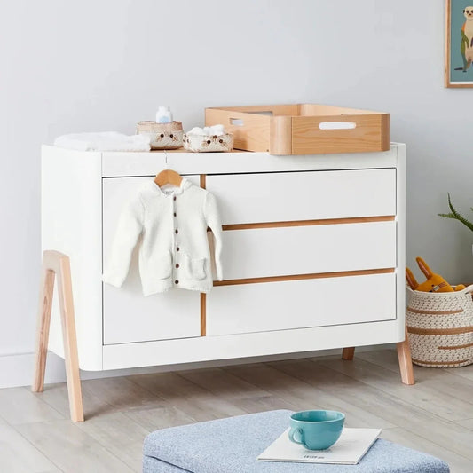 Gaia Baby Hera Dresser - Scandi White/Natural