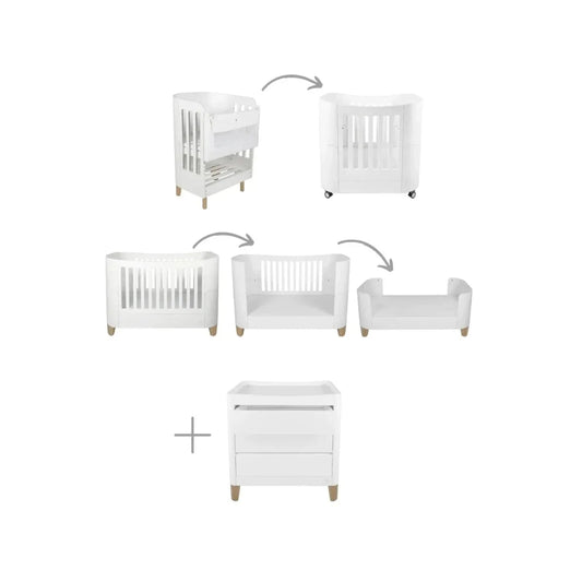 Gaia Baby Serena All-In-One Dresser Set - White/Natural