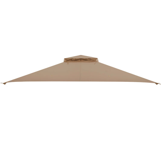 368 x 303CM Gazebo Replacement Top with Air Vent and Drainage Holes-Brown
