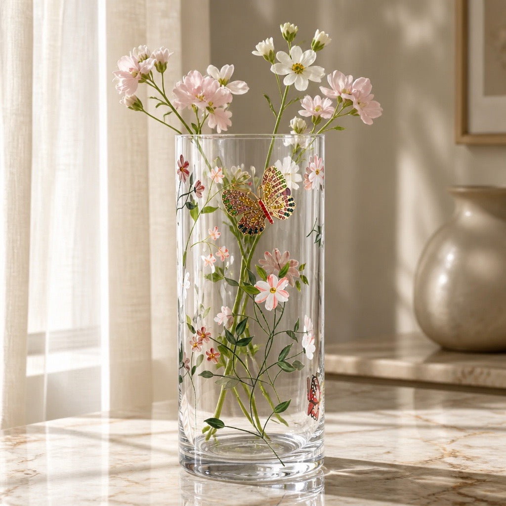 Glass butterfly vase