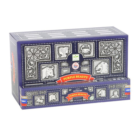 12 Packs of Superhit Purple Beauty Incense Sticks by Satya