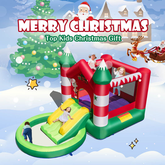 Inflatable Bouncy Castle Christmas Themed with Ball Pit without Blower