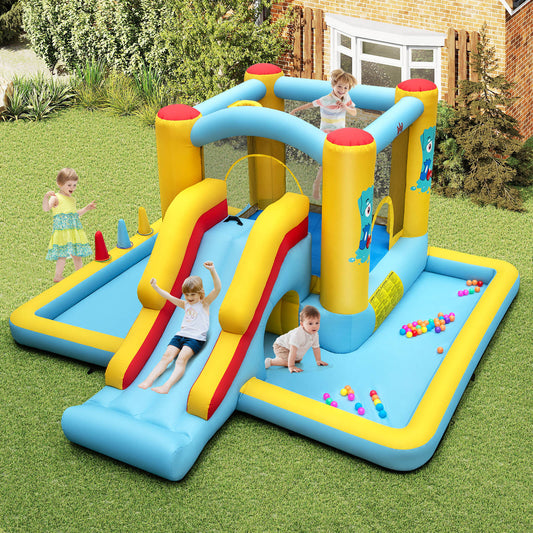 Inflatable Bouncy Castle with Slide and Tunnel without Blower