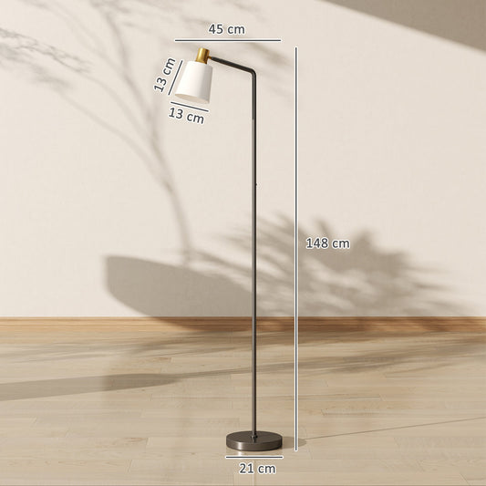 HOMCOM Floor Lamp with 350° Rotatable Head, Modern Standing Lamp with 3000K/4000K/6500K Colour Temperatures for Living Room Bedroom Office, Black