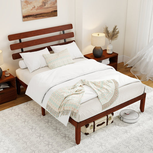 Double/King Size Bed Frame with Retro Headboard and Under-Bed Storage Space-King Size