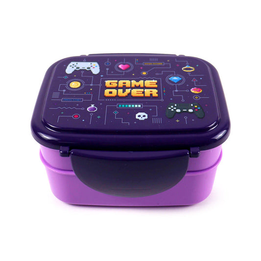 Game Over Clip Lock Stacked Bento Lunch Box with Cutlery