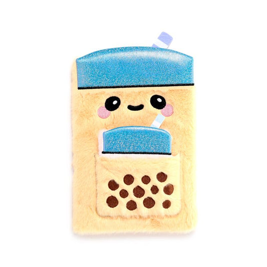 Foodiemals Bubble Tea Plush Notebook with Pouch & Mini Notebook