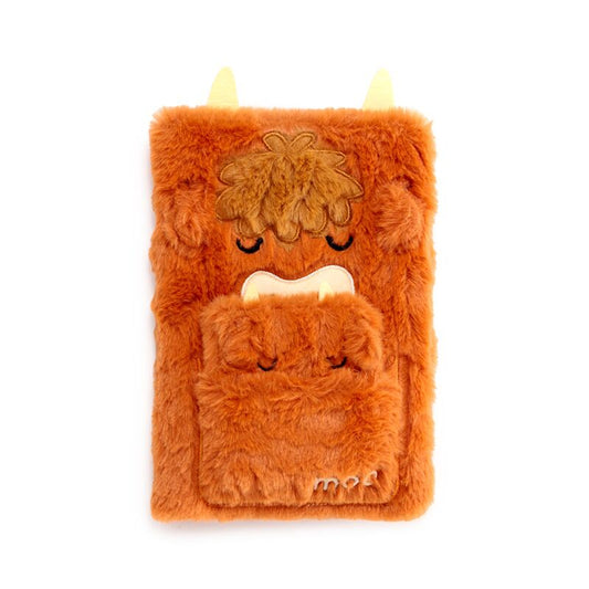 Highland Coo Cow Scotland Plush Notebook with Pouch & Mini Notebook