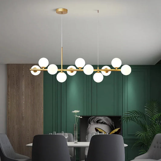 Modern LED Glass Ball 11 Heads Hanging Lamp