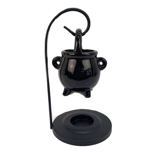 Black Cauldron Hanging Oil Burner with Stand