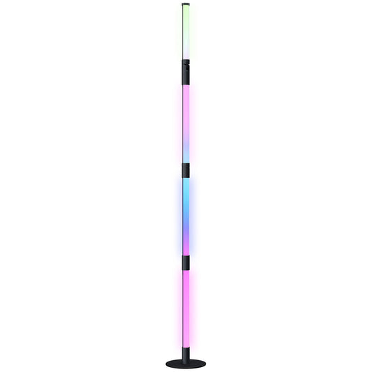 HOMCOM LED Floor Lamp, Corner Floor Lamp with App & Remote Control Dark Grey
