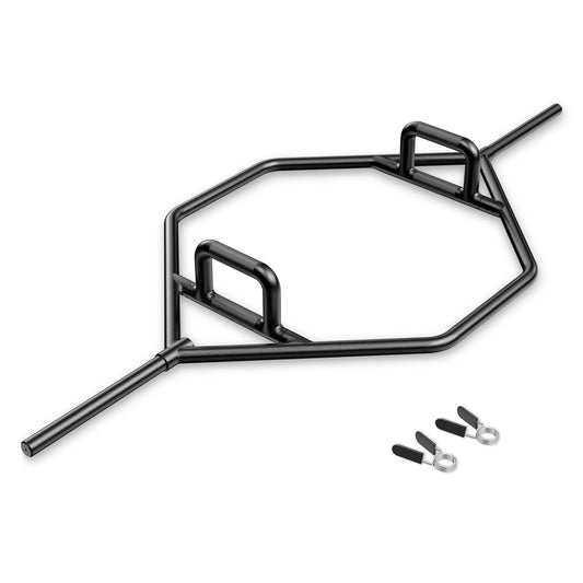 Olympic Hex Trap Bar with Flat or Raised Knurled Handles-Black