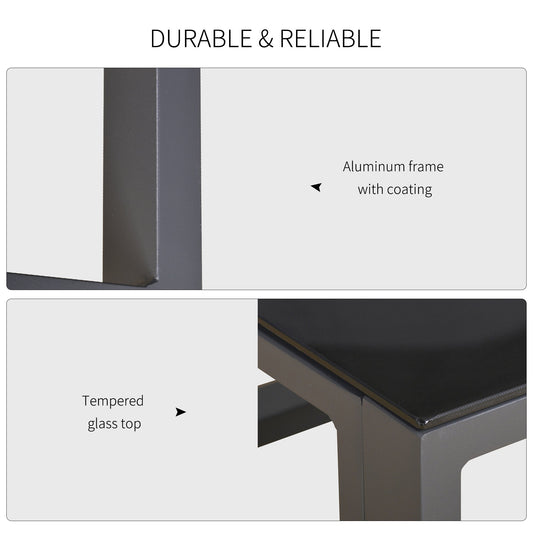 Outsunny 5-Piece Outdoor Patio Set Padded Cushion Coffee Table Aluminum Tube