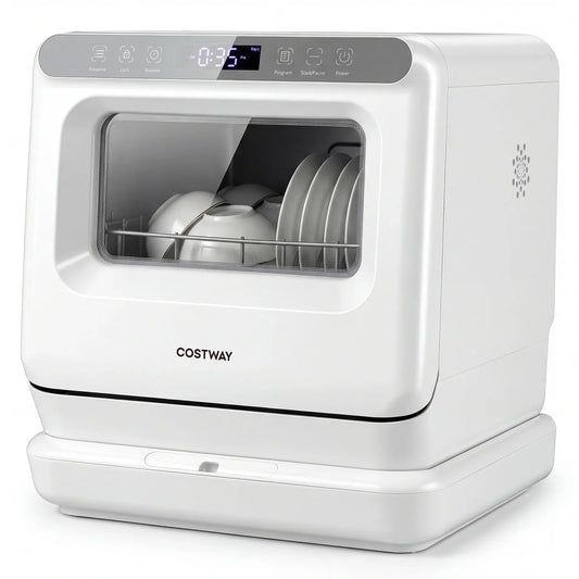 Portable Dishwasher with Preserve Function and 6 Programs