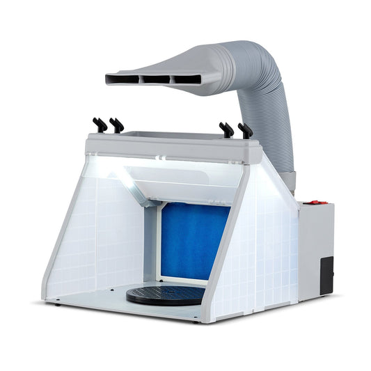 Portable Airbrush Paint Spray Booth Kit with LED Lights and Turntable