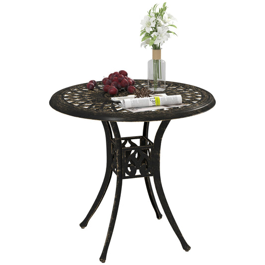 Outsunny 78 cm Round Garden Dining Table with Parasol Hole