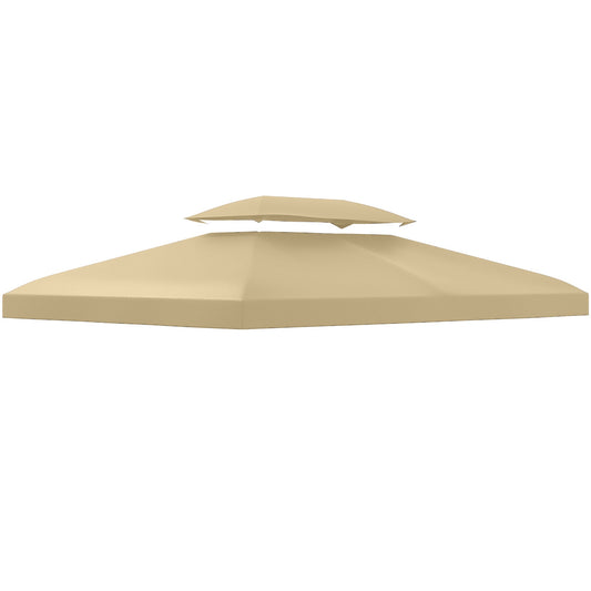 Outsunny 3x4m Gazebo Replacement Roof Canopy 2 Tier Top UV Cover
