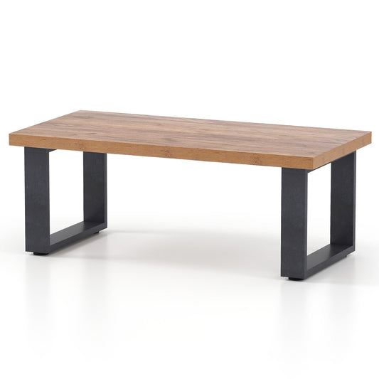 120cm Rustic Farmhouse Style Coffee Table with Thickened Tabletop-Oak