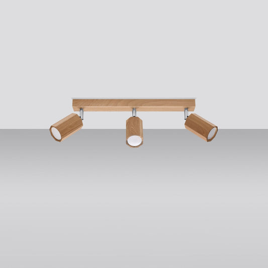 Zake Wood Bronze 3 Light Classic Ceiling Light Scandinavian Design