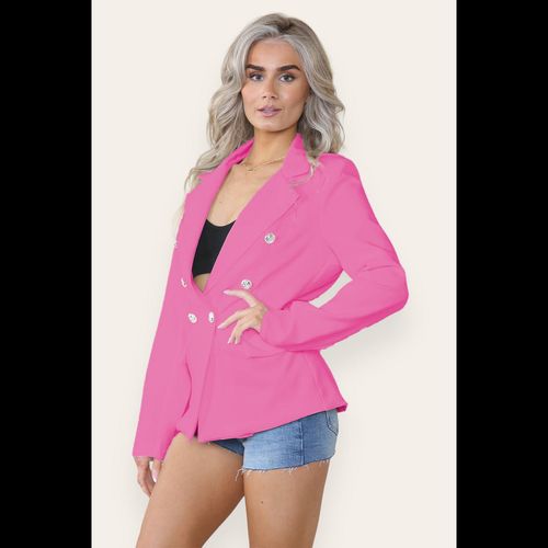 Fitted Linned Double Button Blazer Jacket - Stylish Comfort for All Occasions