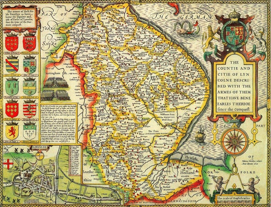 Lincolnshire Historical Map 1000 Piece Jigsaw Puzzle (1610)