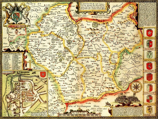 Leicestershire Historical Map 1000 Piece Jigsaw Puzzle (1610)