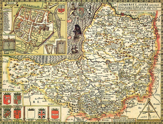 Somerset Historical Map 1000 Piece Jigsaw Puzzle (1610)