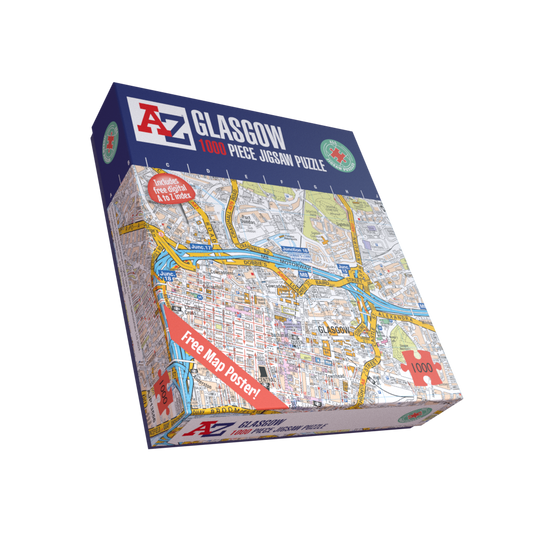 A to Z Map of  Glasgow 1000 Piece Jigsaw