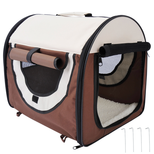 PawHut Folding Fabric Soft Pet Crate Dog Cat Travel Carrier Cage