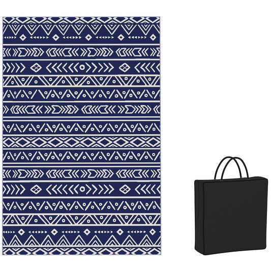 Durable Reversible Geometric Mat - Versatile for Camping & Picnics
