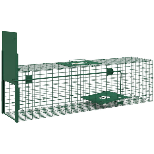 Outsunny Single Door Humane Rat Trap for Small Animals, Dark Green