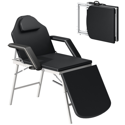 HOMCOM 3 Section Adjustable Massage Table, Beauty Bed for Spa, Lash