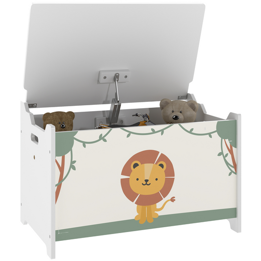 AIYAPLAY Toy Box with Lid, Safety Hinges for Kids, Nursery, Bedroom