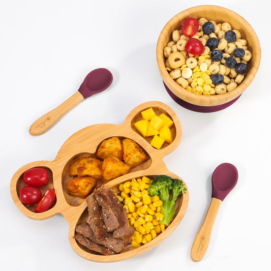 VINSANI BAMBOO MONKEY PLATE,BOWL & SPOON SET