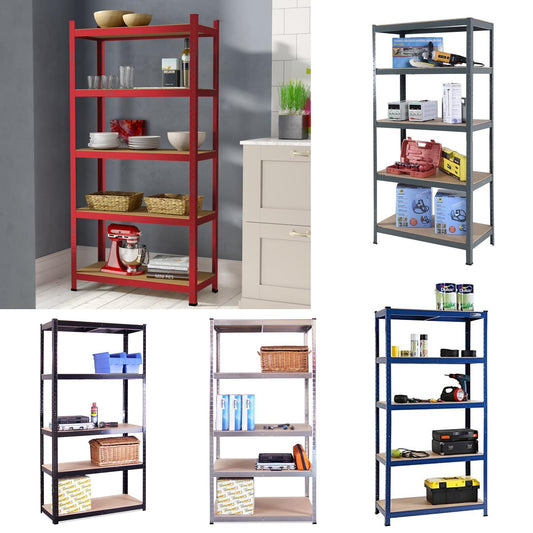 Sturdy steel Frame 4 Layers Garage Shelving 5 Thick MDF shelves