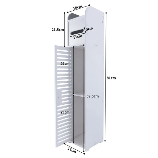 3 Tier Bathroom Floor Cabinet Free-Standing Toilet Roll Holder Narrow Bathroom Storage Cabinet, for Bathroom,Living Room&Hallway