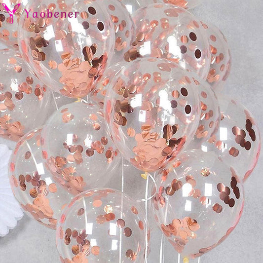 Yaobener 10pcs 12inch Confetti Balloons for Birthday & Wedding Decor