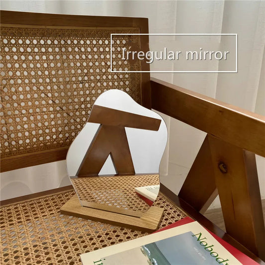 Acrylic Oval Desktop Mirror with Base - Elegant & Functional Design