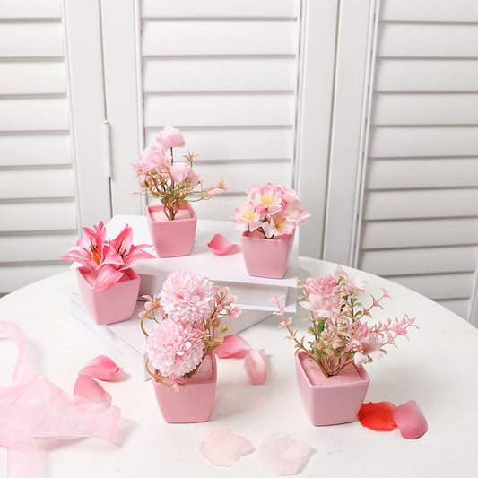 Elegant Pink Artificial Flower Set - Perfect for Home Decoration