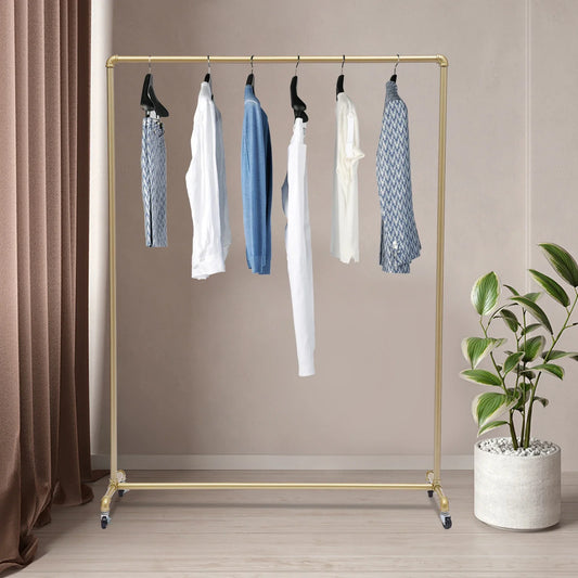 Movable Clothes Rack Universal Wheels Coat Rack Floor Clothes Hanger Bedroom Garment Rack Metal Clothing Rack Wardrobe Furniture