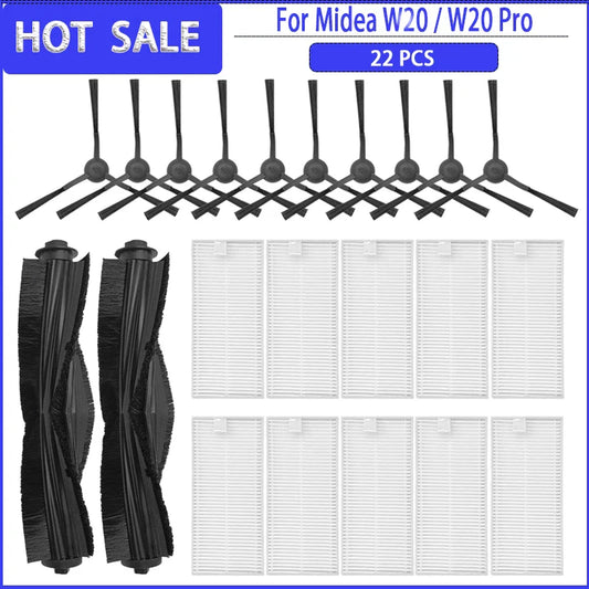 Main Side Brush HEPA Filter Mop For Eureka J20 / Midea W20 / W20 Pro Accessories Replacement Spare Parts